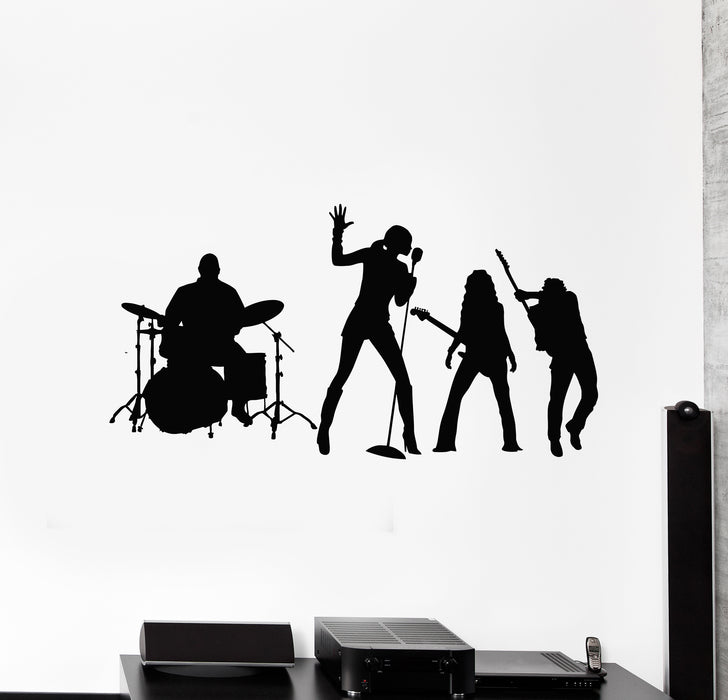 Vinyl Wall Decal Music Band Rock Pop Singer Drummer Guitar Player Stickers Mural (g1810)