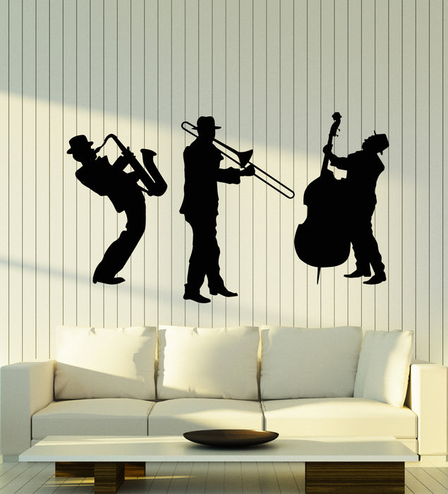 Vinyl Wall Decal Musical Instruments Jazz Band Musicians Concert Stickers Mural (g2517)