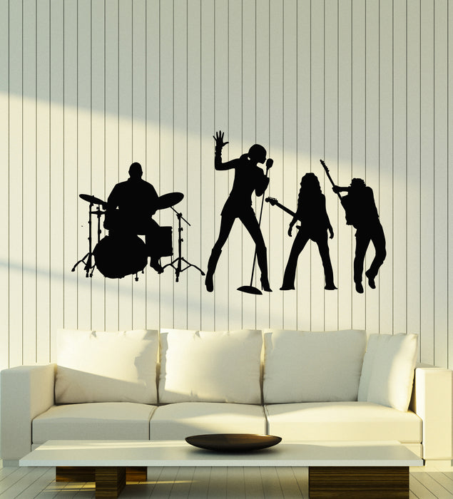 Vinyl Wall Decal Music Band Rock Pop Singer Drummer Guitar Player Stickers Mural (g1810)