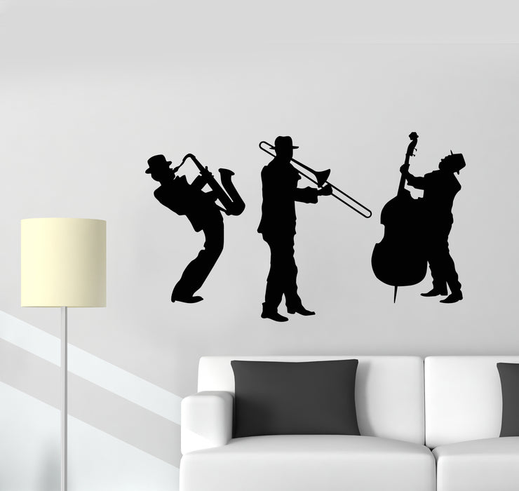 Vinyl Wall Decal Musical Instruments Jazz Band Musicians Concert Stickers Mural (g2517)