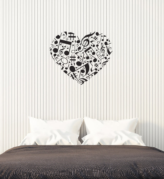 Vinyl Wall Decal Music Love Heart Notes Home Decor Unique Gift Stickers Mural (g012)