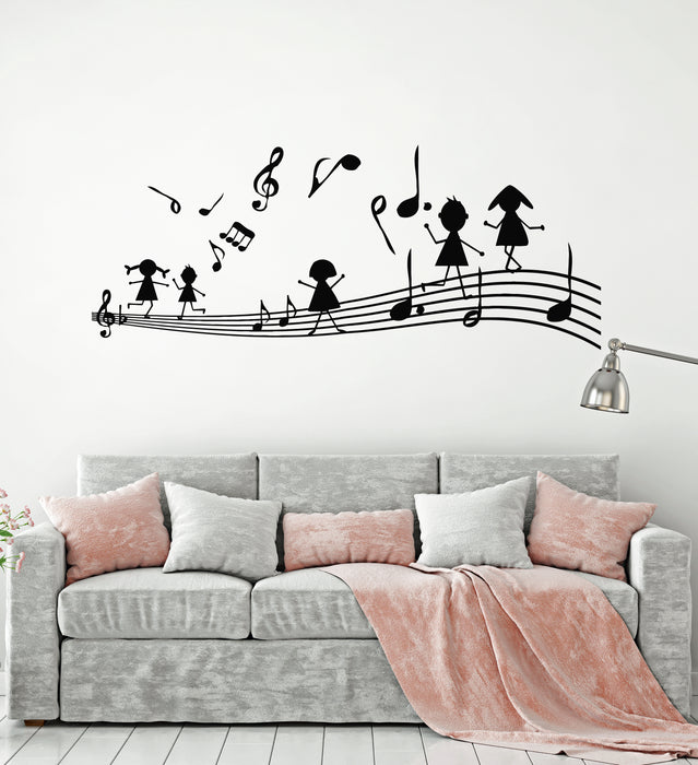 Виниловые наклейки на стену музыкальные ноты музыкальные клавиши детская комната наклейки фреска (g1645)