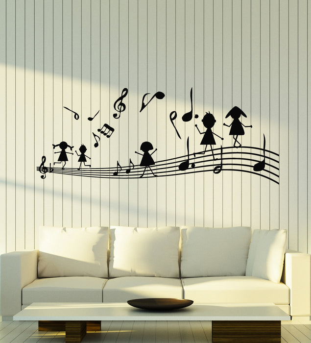 Виниловые наклейки на стену музыкальные ноты музыкальные клавиши детская комната наклейки фреска (g1645)