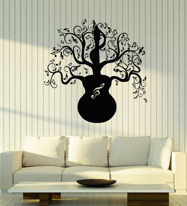 Vinyl Wall Decal Music Tree Guitar Notes Branches Nature Stickers Mural (g2609)
