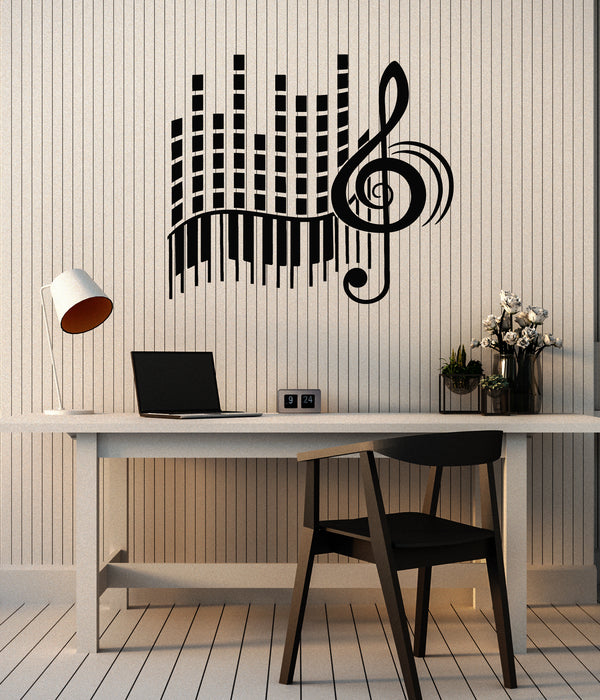 Vinyl Wall Decal Music Love Stereo Treble Clef Abstract Piano Stickers Mural (g1666)