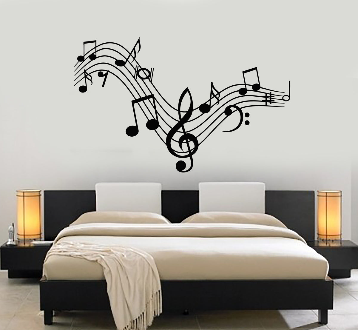 Vinyl Wall Decal Music Clef Sign Singing Musical Notes Home Decoration ...