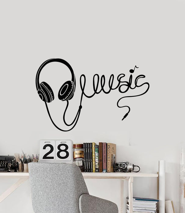 Vinyl Wall Decal Music Notes Pop Rock Headphones Teen Room Decor Stickers Mural (g2115)