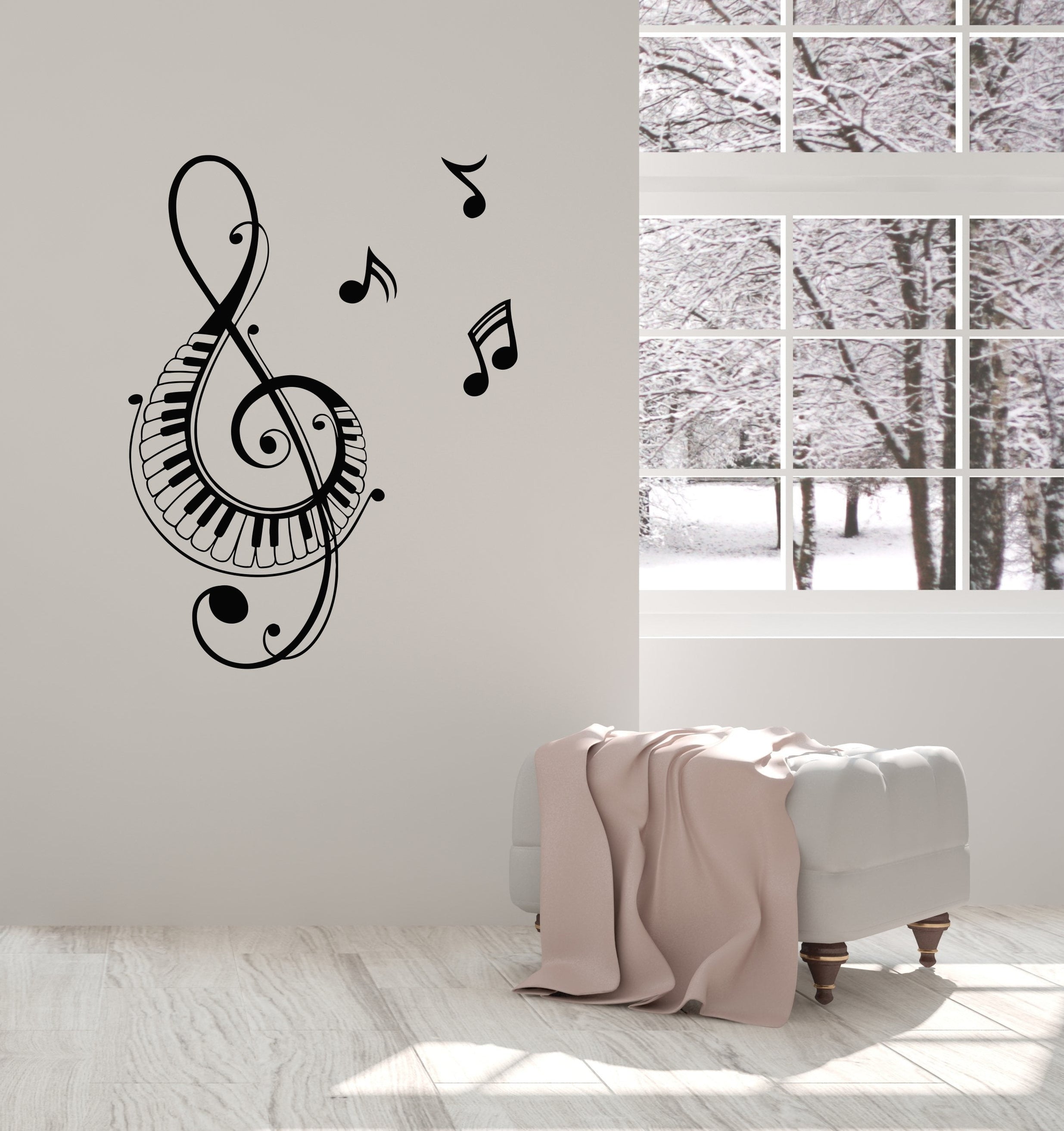 Vinyl Wall Decal Musical Notes Home Interior Music Room Decoration Sti ...