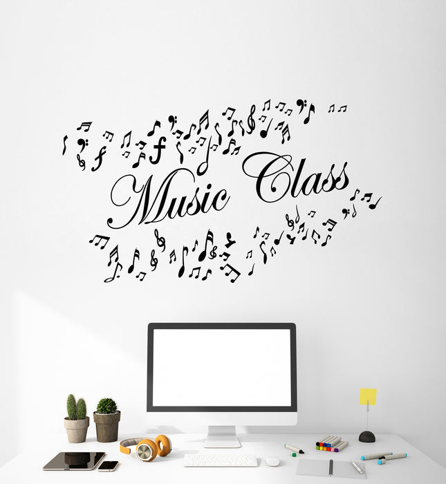 Vinyl Wall Decal Music Class Musical Notes Patterns Symphony Melody Stickers Mural (g3566)