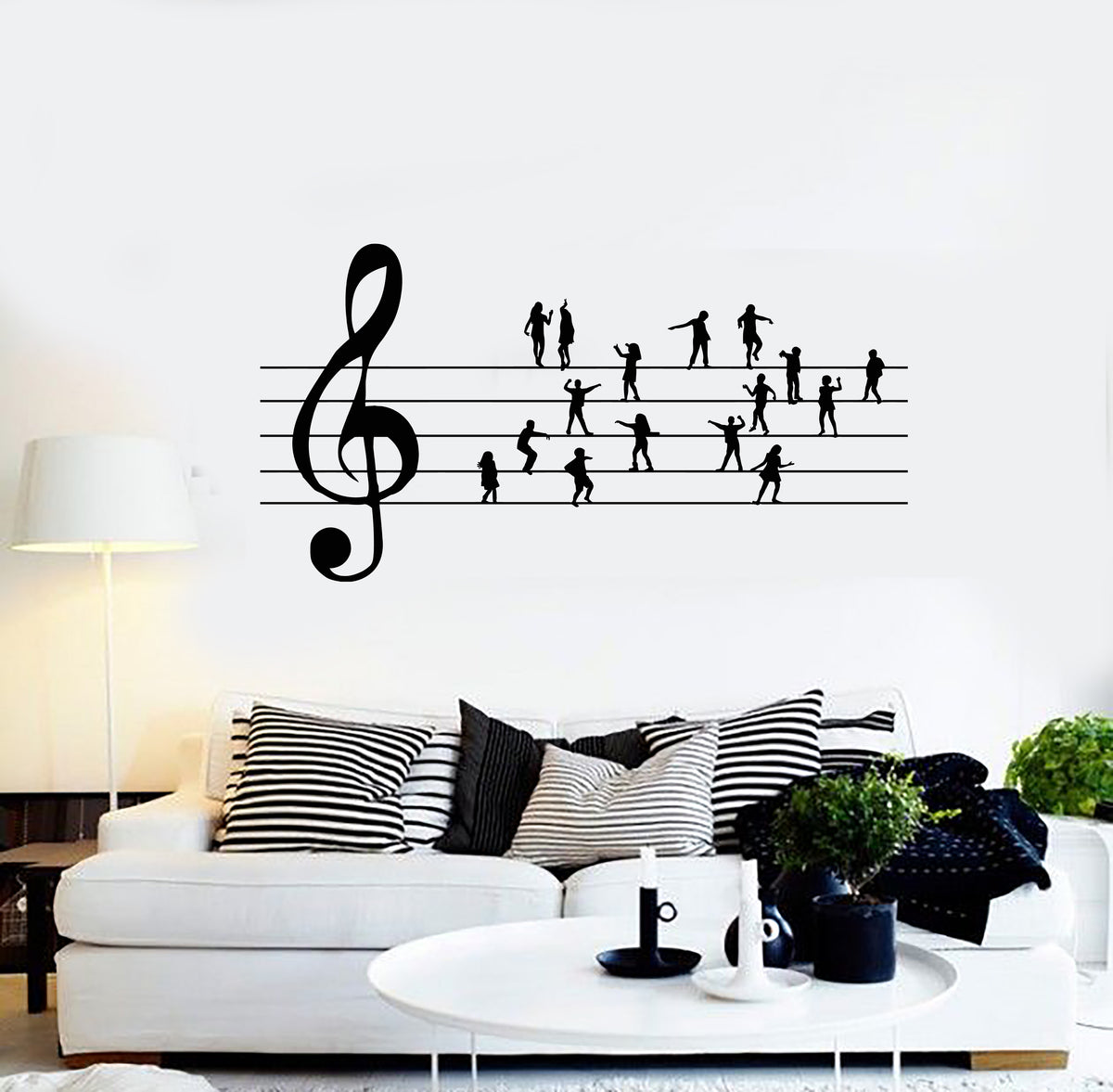 Vinyl Wall Decal Piano Musical Key Treble Clef Music School Stickers M ...
