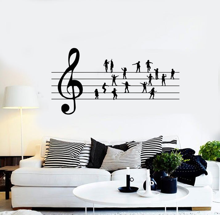 Vinyl Wall Decal Piano Musical Key Treble Clef Music School Stickers Mural (g3710)