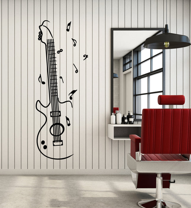 Vinyl Wall Decal Guitar Musical Instrument Music Notes Stickers Mural (g4005)