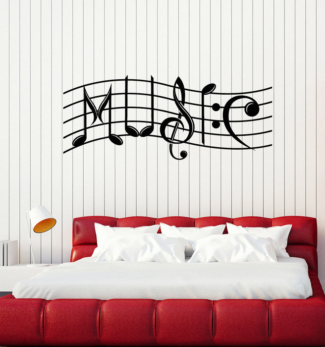 Vinyl Wall Decal Notation Clef Sign Musical Notes Music School Teacher Stickers Mural (g4310)