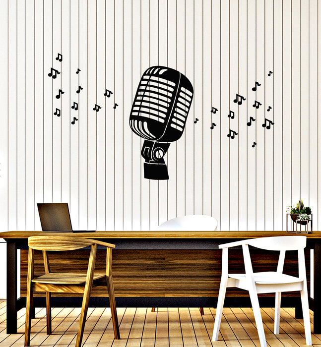 Vinyl Wall Decal Musical Notes Karaoke Microphone Singing Decor Stickers Mural (g4380)