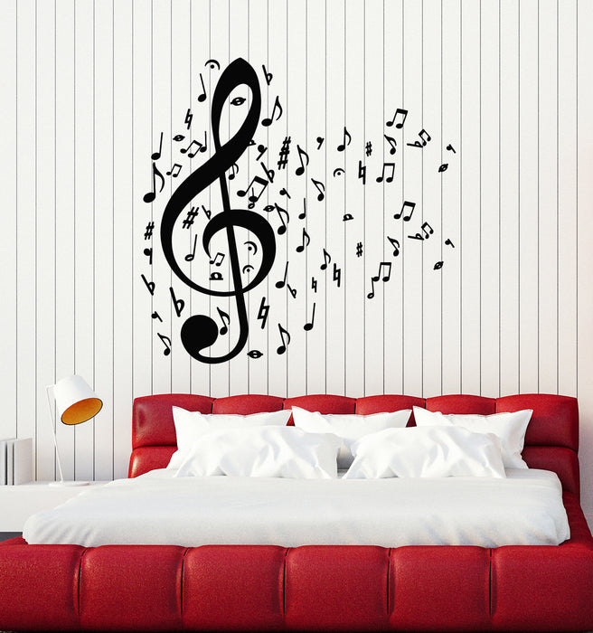 Vinyl Wall Decal Musical Notes Music School Karaoke Bar Stickers Mural (g7796)