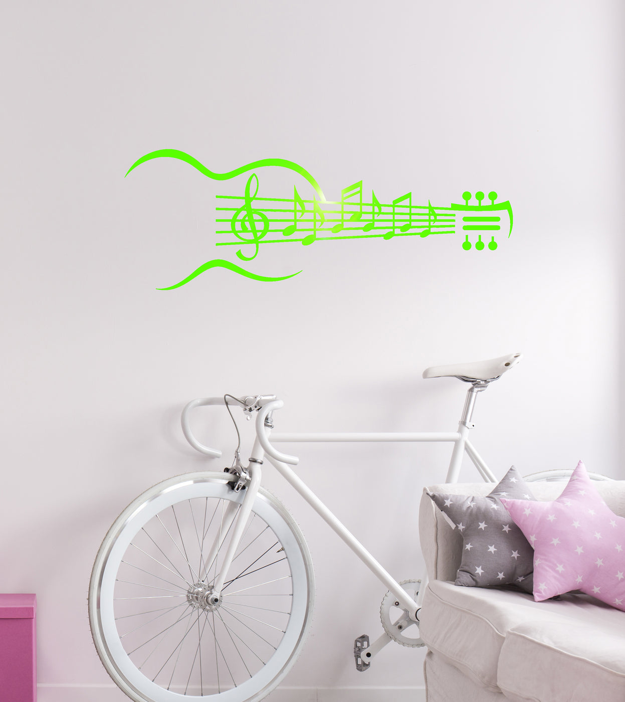 Vinyl Wall Decal Guitar Musical Instrument Music Notes Stickers Unique ...