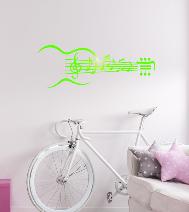 Vinyl Wall Decal Guitar Musical Instrument Music Notes Stickers Unique Gift (ig4353)