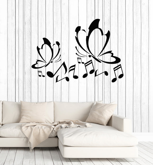 Vinyl Wall Decal Musical Notes Butterflies Music School Art Stickers Mural (g3132)
