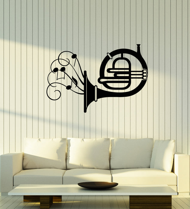 Vinyl Wall Decal Listen Music Horn Musical Instrument Store Notes Stic ...