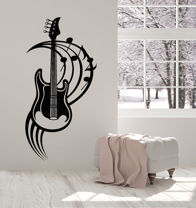 Vinyl Wall Decal Music Notes Rock Pop Musical Instrument Guitar Stickers Mural (g3538)