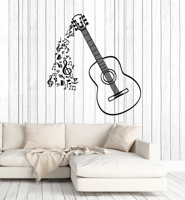 Vinyl Wall Decal Musical Notes Patterns Instrument Guitar Stickers Mural (g3545)