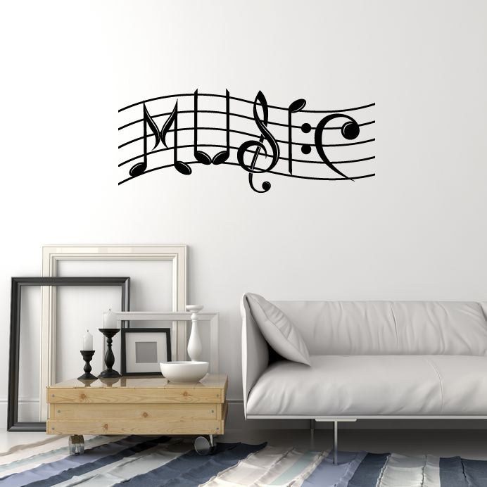 Vinyl Wall Decal Notation Clef Sign Musical Notes Music School Teacher Stickers Mural (g4310)