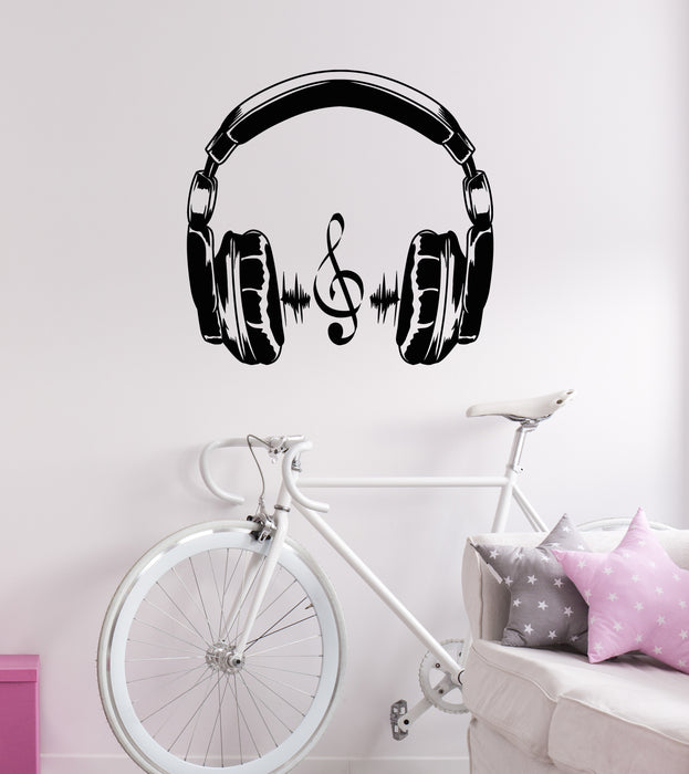 Vinyl Wall Decal DJ Music Love Headphones Musical Party Stickers Mural (g6520)