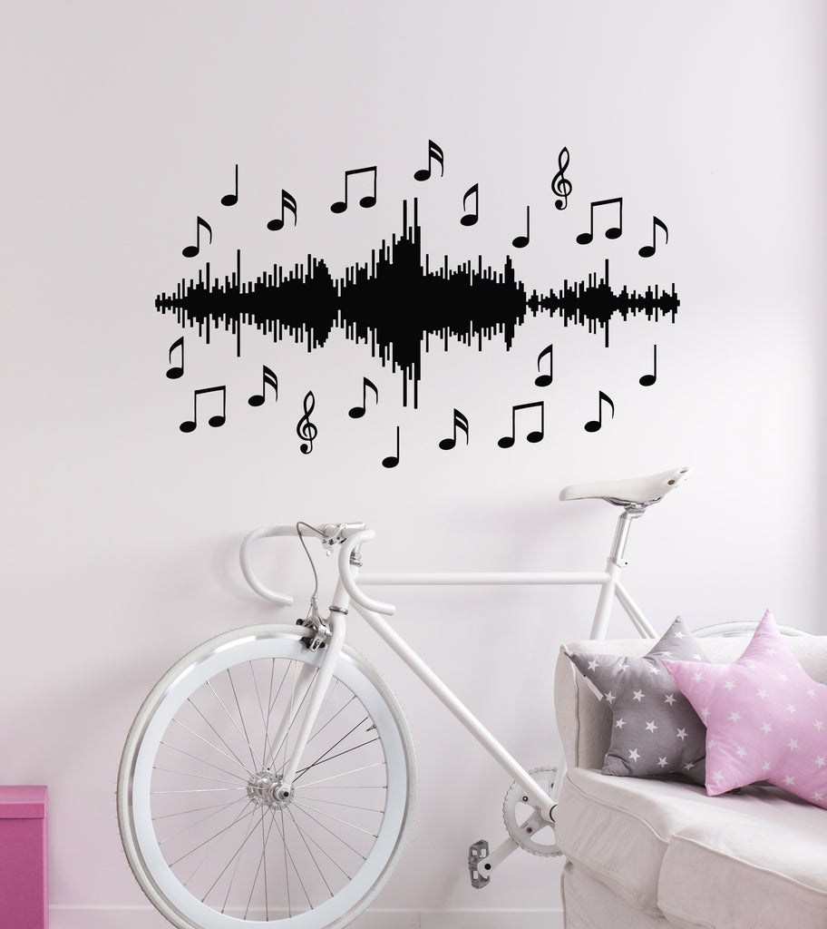  4pcs Vinyl Record Wall Sticker Music Notes Wall Decals