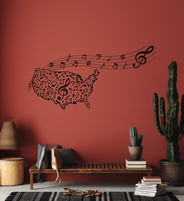Vinyl Wall Decal Musical Staff Music School Notes Signs Stickers Mural (g7638)