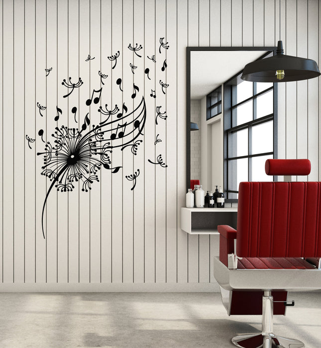 Vinyl Wall Decal Dandelions Musical Notes Lightness Decor Stickers Mural (g7727)