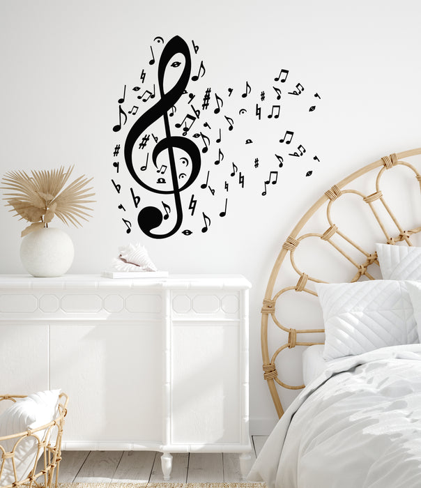 Vinyl Wall Decal Musical Notes Music School Karaoke Bar Stickers Mural (g7796)