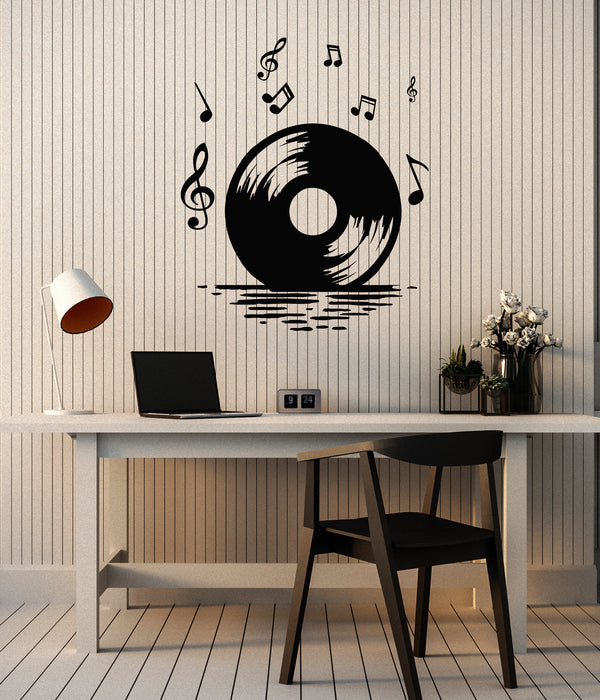 Vinyl Wall Decal Plate Sound Dick Music Decor Musical Notes Stickers Mural (g7905)