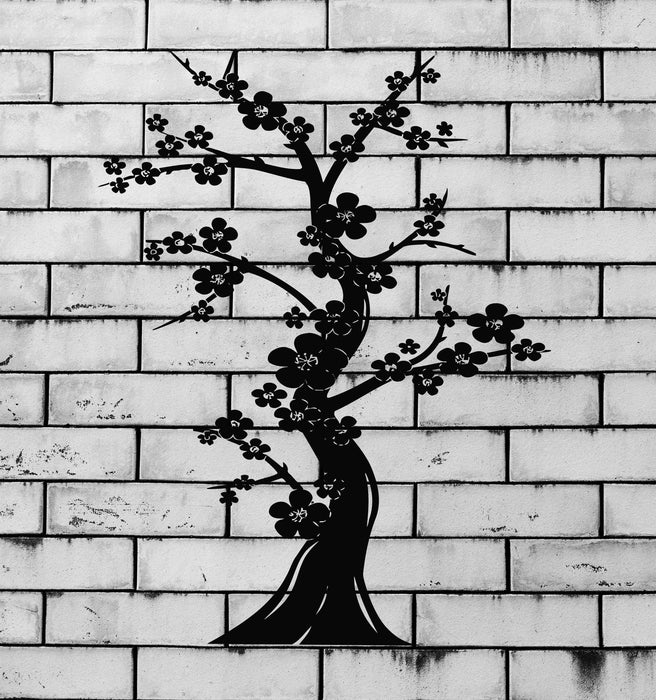 Wall Vinyl Decal Bonsai Tree Japanese Culture Abstract Nature Oriental Decor Sticker Unique Gift (n001)