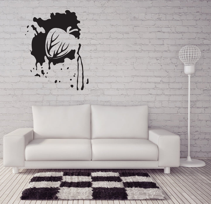 Vinyl Decal Heart Bleed Love and Hate Abstraction Bleeding Wall Sticker Unique Gift (n006)