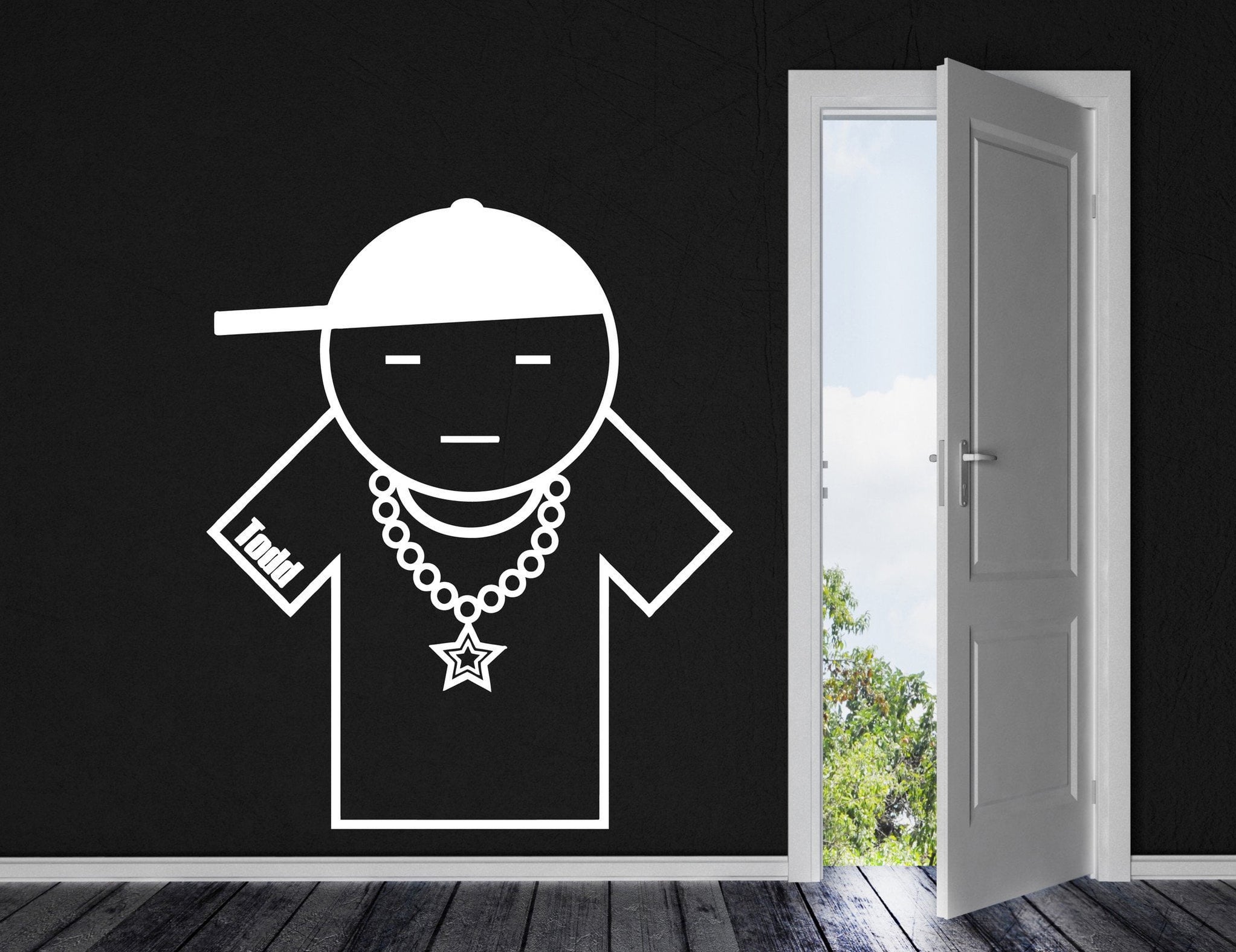 Vinyl Decal Musical Image Wall Stickers Cool Rapper Star Todd Cap and ...