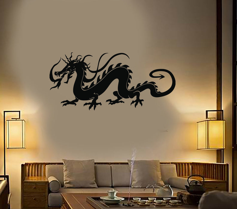 Wall Sticker Vinyl Oriental Dragon Symbol Spirit Reptile Sign of Wealth Unique Gift (n014)