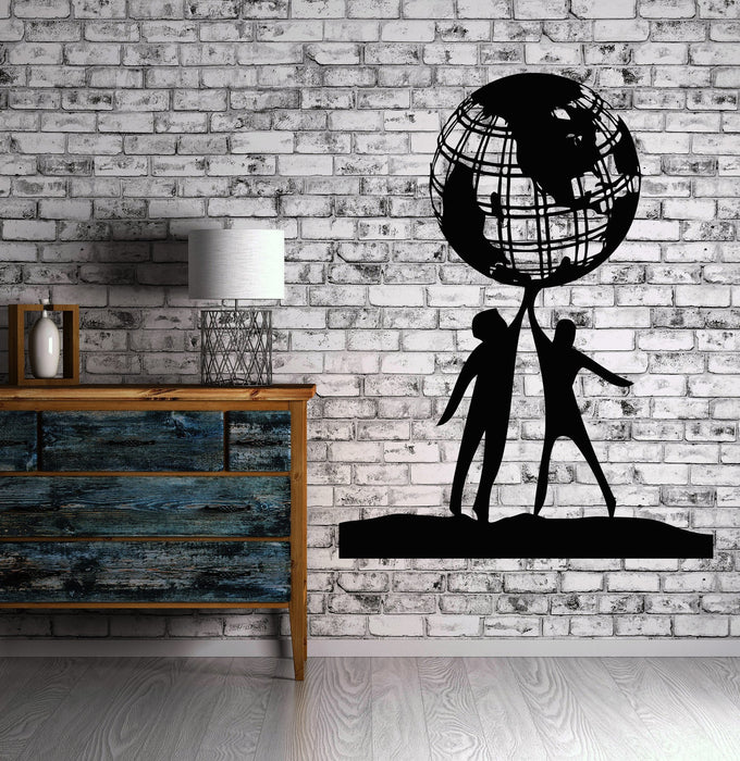 Wall Vinyl Sticker Decal People World Friendship Earth Globe Planet Peace Unique Gift (n022)