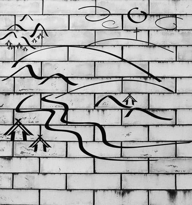 Виниловая наклейка Горное шале Облака Снежные вершины Дорога Декор Наклейка на стену Уникальный подарок (n024) 