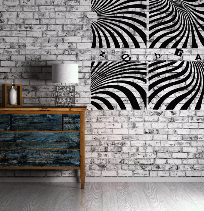 Wall Stickers Vinyl Decal Beautiful Zebra Illusion Barcode Strip Fan Unique Gift (n031)