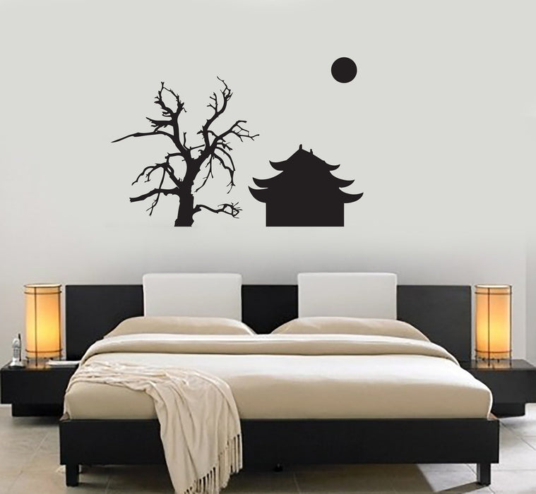 Wall Sticker Vinyl Decal Sakura Pagoda Sun Japan Geisha Samurai Unique Gift (n064)