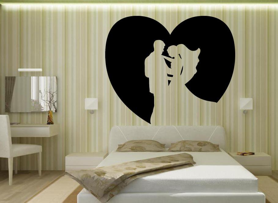 Large Vinyl Decal Wall Sticker Married Couple Symbol Love Wedding Decor (n1001)