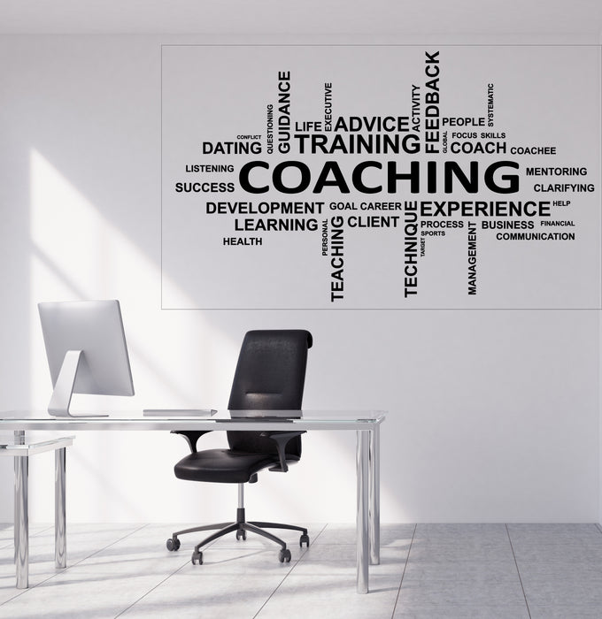 Lagre Vinyl Decal Word Cloud Coaching Life Advice Training Office Wall Decor (n1014)