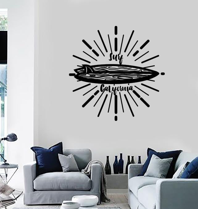 Large Vinyl Decal Signboard Surfing Emblem Extreme Sport Wall Sticker (n1043)