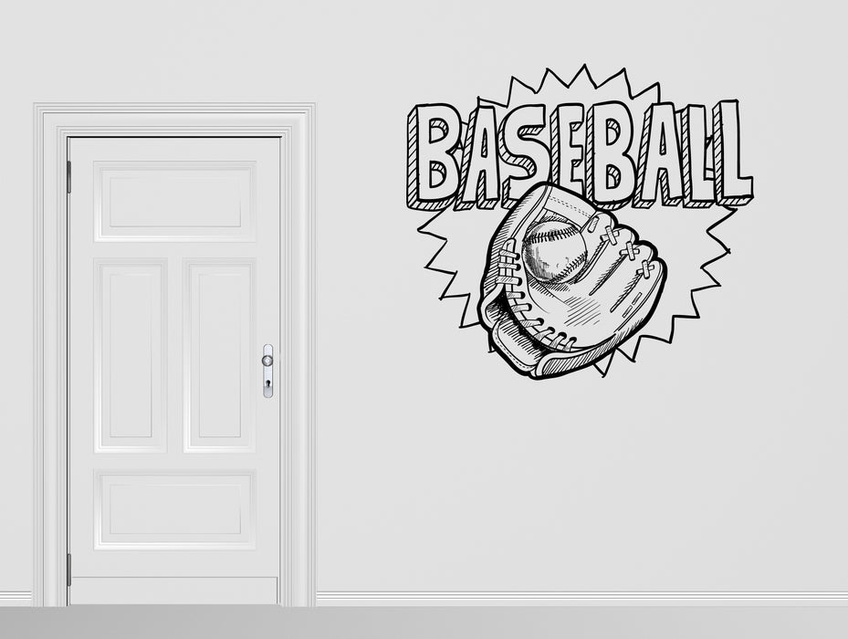 Large Wall Decal Baseball Catcher Ball Sport Interior Vinyl Decor (n1051)