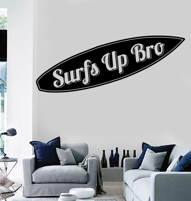 Autocollant mural en vinyle pour planche de surf et plage, cadeau unique (n1057)