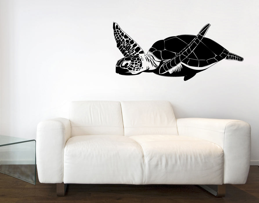 Large Wall Vinyl Decal Sticker Big Sea Turtle Aquarium Decoration (n1100)