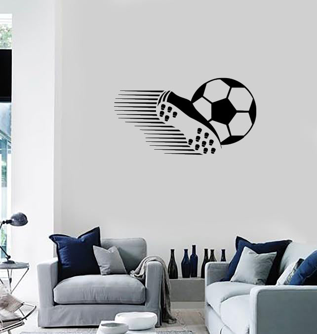 Large Wall Decal Football Boots Soccer Ball Emblem Sport Vinyl Sticker (n1119)