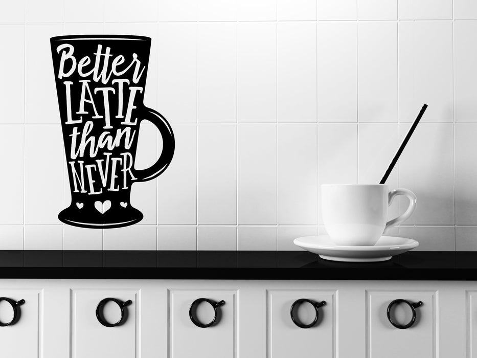 Large Vinyl Wall Decal Words on Coffee Mug Quotes About Coffee Stickers (n1130)