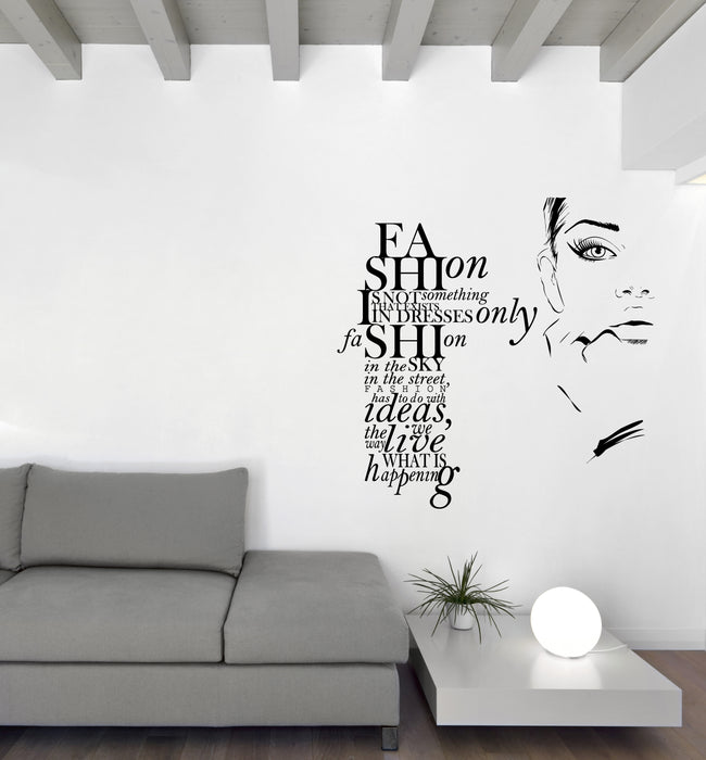 Large Vinyl Wall Decal Fashion Quote with Girl Modern Sticker Art Unique Gift (n1149)