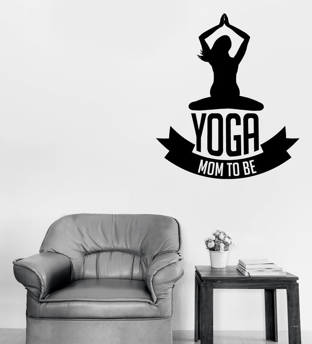 Vinyl Decal Wall Sticker Happy Mothers Day Pregnant Yoga Mom Unique Gift (n1153)